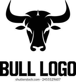 bull head logo, Bull head logo design. Creative bull horns symbol., Bull head mascot. Buffalo logo