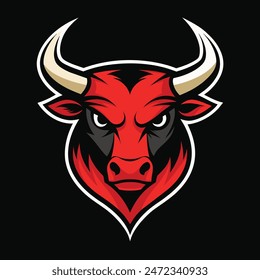 Bull head logo design. Creative bull horns symbol. Vector illustration