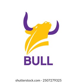 Bull head logo design. Creative bull horns symbol. Vector illustration.