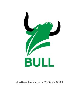 Bullhead Logo Design. Kreatives Stier-Hörner-Symbol. Vektorgrafik.