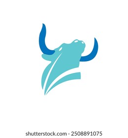 Bull head logo design. Creative bull horns symbol. Vector illustration.