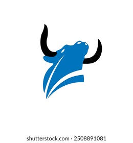 Bull head logo design. Creative bull horns symbol. Vector illustration.