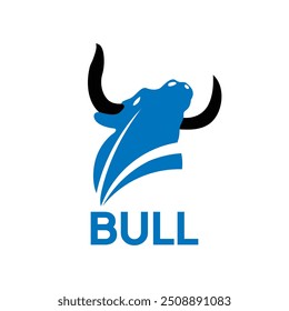 Bull head logo design. Creative bull horns symbol. Vector illustration.