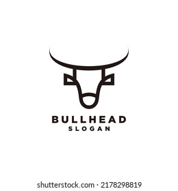 Bull head logo design icon vector