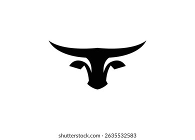 bull head logo design. logo icon vector illustration silhouette	