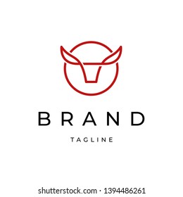 Bull Head Logo Design Template