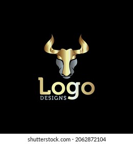 bull head logo design vector