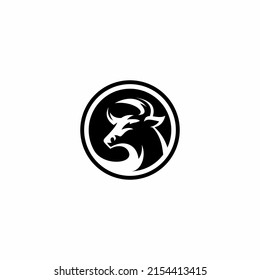 bull head logo design vector