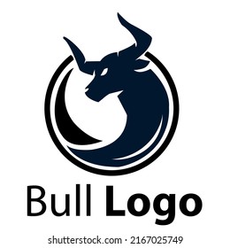 bull head logo design vector template illustration, animal simple logo template editable