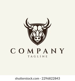 Bull head logo design vector illustration