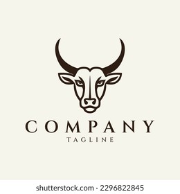 Bull head logo design vector illustration