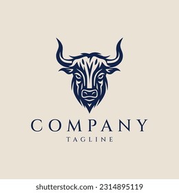 Bull head logo design vector illustration