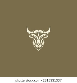 Ilustración vectorial del logotipo de la cabeza de toro