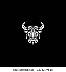 Ilustración vectorial del logotipo de la cabeza de toro