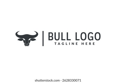 cabeça de touro logotipo design vetor ilustração. modelo de logotipo de silhueta de touro