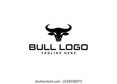 bull head logo design vector illustration. bull silhouette logo template