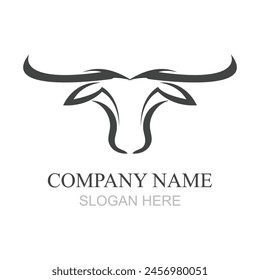 Bull head logo design,Creative bull horns symbol Vector illustration