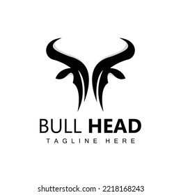 Bull Head Logo, Farm Animal Vector, Livestock Illustration, Company Brand Icon