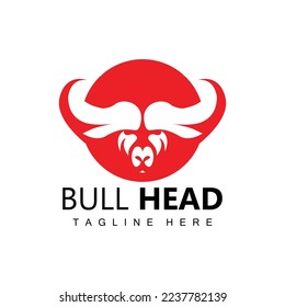 Bull Head Logo, Farm Animal Vector, Livestock Illustration, Company Brand Icon