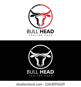 Bull Head Logo, Farm Animal Vector, Livestock Illustration, Company Brand Icon