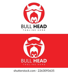 Bull Head Logo, Farm Animal Vector, Livestock Illustration, Company Brand Icon