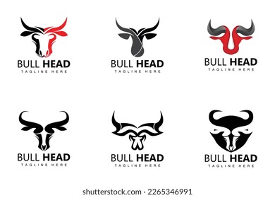 Bull Head Logo, Farm Animal Vector, Livestock Illustration, Company Brand Icon