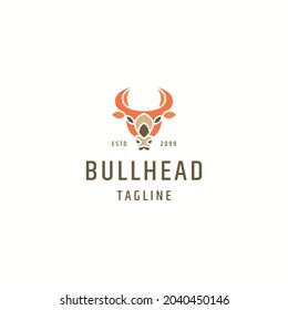 Bull head logo icon design template flat vector illustration