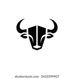 bull head logo and icon design 