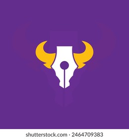 Bull head logo and icon design 