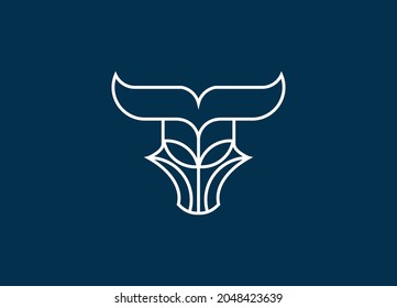 Bull head logo icon designs vector Illustration