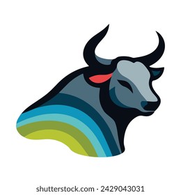 Bull head logo icon template 3