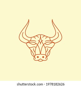 Bull head logo icon vector illustration.