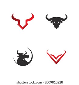 Bull head logo icon vector template design