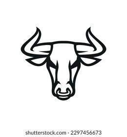 bull head logo icon vector illustration