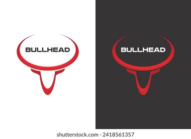 bull head logo icon vector illustration concept