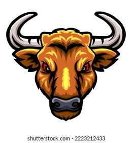 Bull head logo mascot design