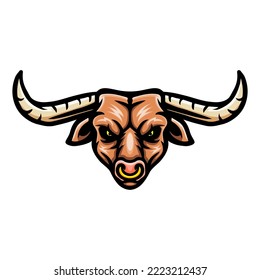 Bull head logo mascot design