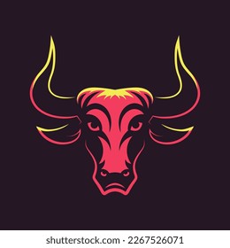 Bull head logo. Mascot design. Vector illustration