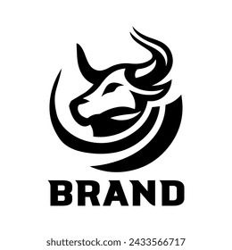 Bull Head Logo, minimalist and elegant design, Logo Brand