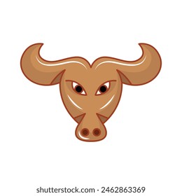 bull head logo with minimalist style, logo design simple modern. solid color style.