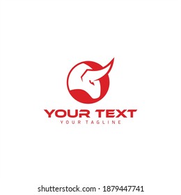 Bull Head Logo Silhouette On White Background