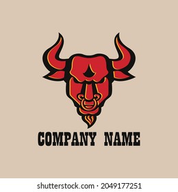 Bull head logo, suitable for business logos, brands, teams, communities or whatever.