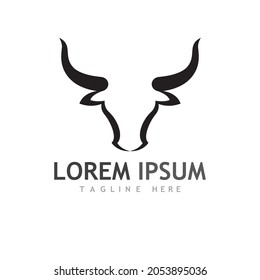 bull head logo and symbol illustration