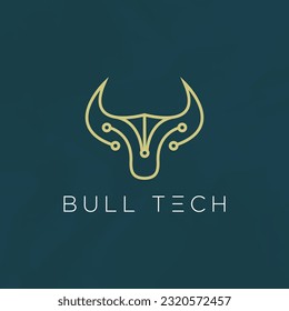 Bull head logo technology logo design modern template