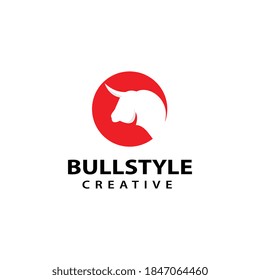 bull head logo template, cow design vector icon illustration