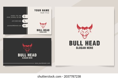 Bull head logo template on monogram style