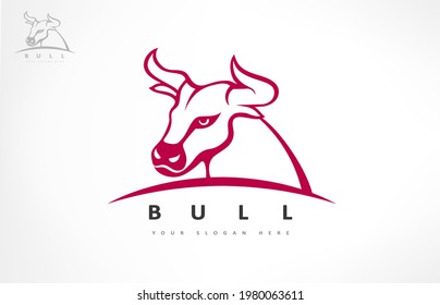 Bull head logo vector. Animal design.