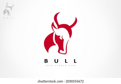 Bull head logo vector. Animal design.