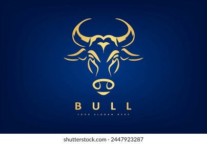 Bull head logo vector. Animal design.