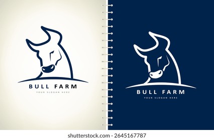 Bull head logo vector. Animal design